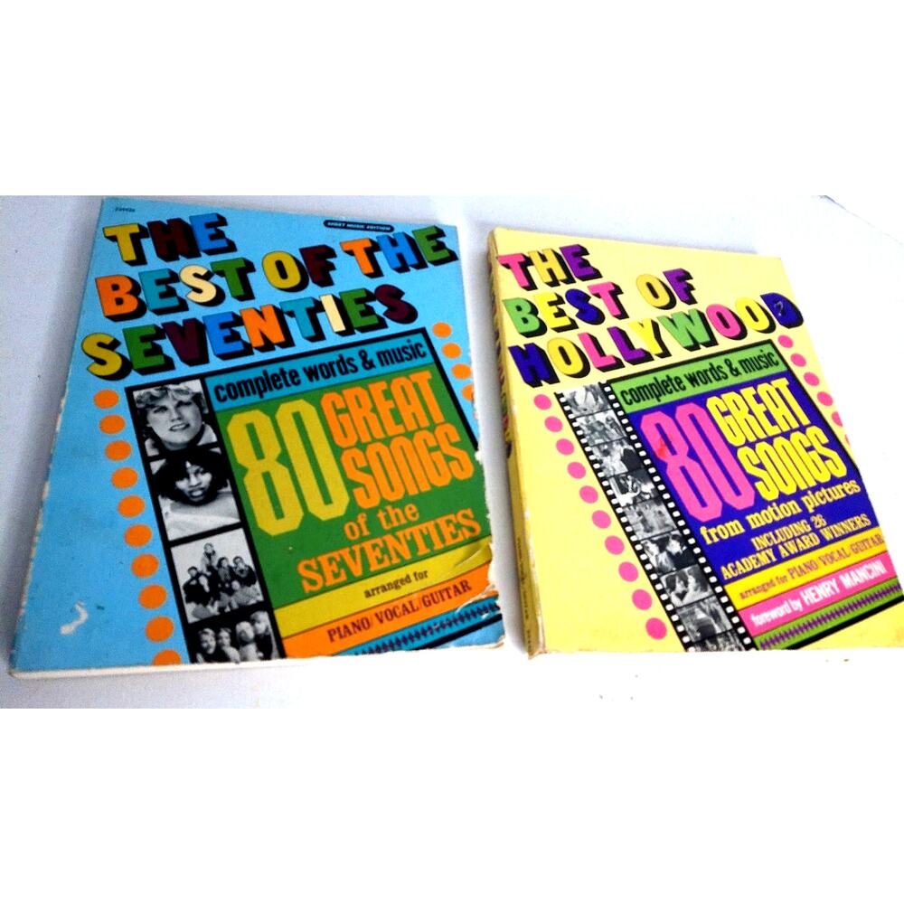 Vintage 1970s Movie Songbooks Best of Seventies & Hollywood Sheet Music Set 2